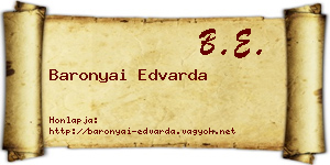 Baronyai Edvarda névjegykártya